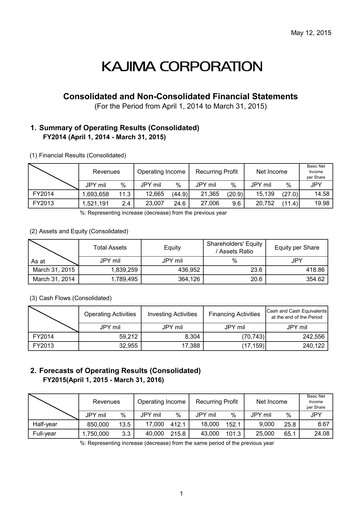 Thumbnail Kajima
 Financial Statement fy2014