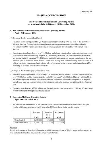 Thumbnail Kajima
 Quarterly Report 2006-q3