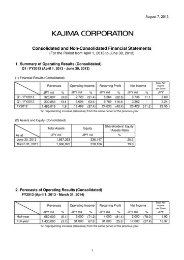 Thumbnail Kajima
 Quarterly Report 2013-q1