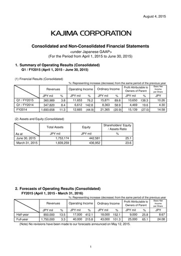 Thumbnail Kajima
 Quarterly Report 2015-q1