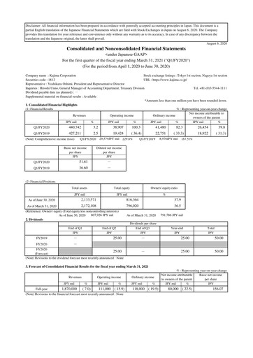 Thumbnail Kajima
 Quarterly Report 2020-q1