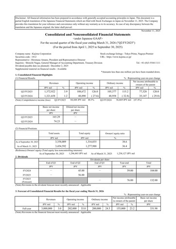 Thumbnail Kajima
 Quarterly Report 2025-q2