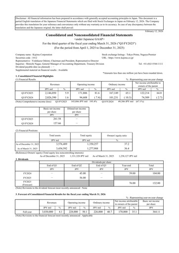 Thumbnail Kajima
 Quarterly Report 2025-q3