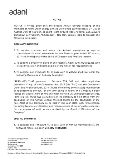 Thumbnail Adani Green Energy
 Financial Statement fy2017