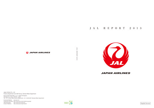 Thumbnail Japan Airlines
 Annual Report 2013