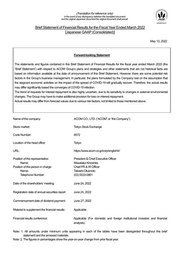 Thumbnail Acom
 Financial Report fy2022