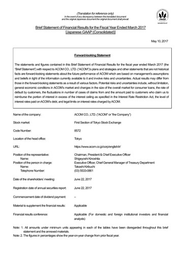 Thumbnail Acom
 Financial Statement fy2017