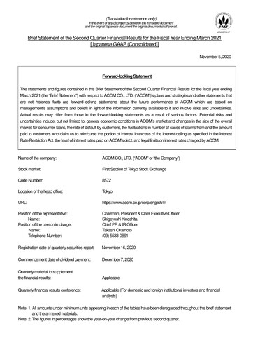 Thumbnail Acom
 Half-year Report fy2021-h1