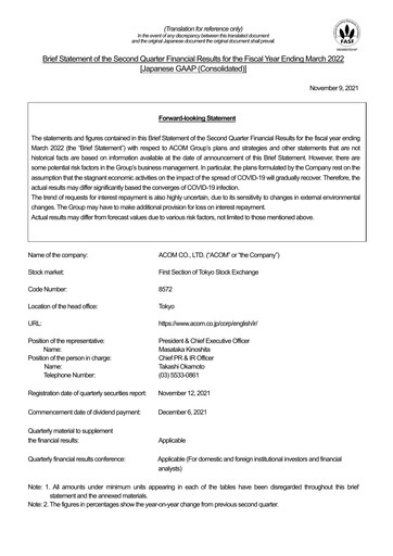 Thumbnail Acom
 Half-year Report fy2022-h1