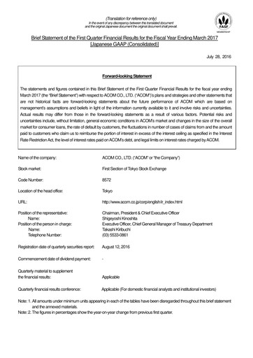 Thumbnail Acom
 Quarterly Report fy2017-q1
