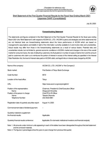 Thumbnail Acom
 Quarterly Report fy2021-q1