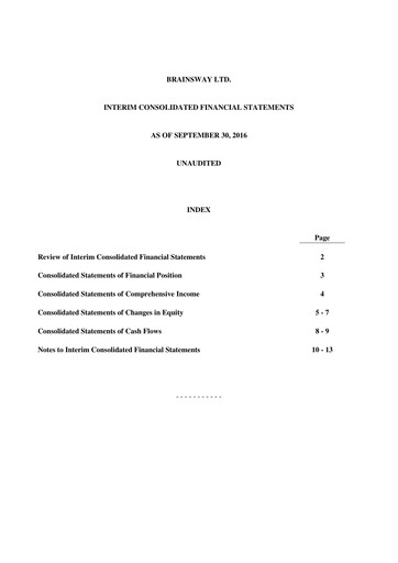 Thumbnail BrainsWay Financial Statement 2016-q3