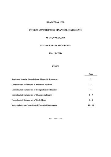 Thumbnail BrainsWay Financial Statement 2018-q2