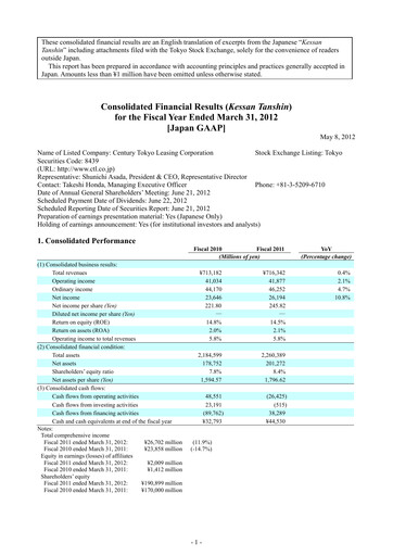 Thumbnail Tokyo Century Financial Statement 2012