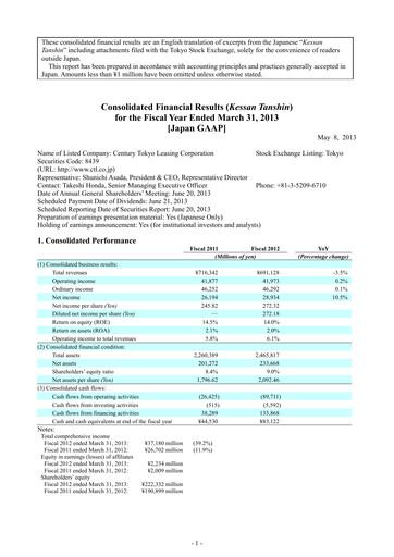 Thumbnail Tokyo Century Financial Statement 2013