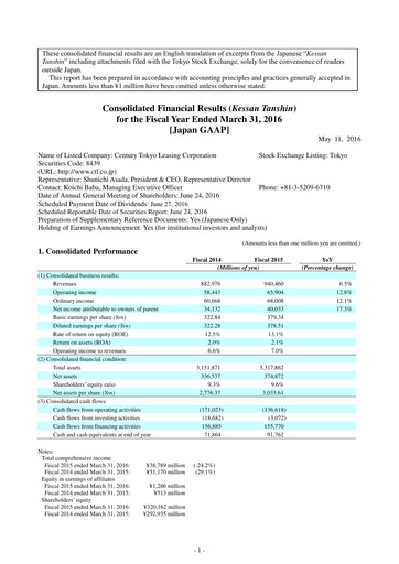 Thumbnail Tokyo Century Financial Statement 2016
