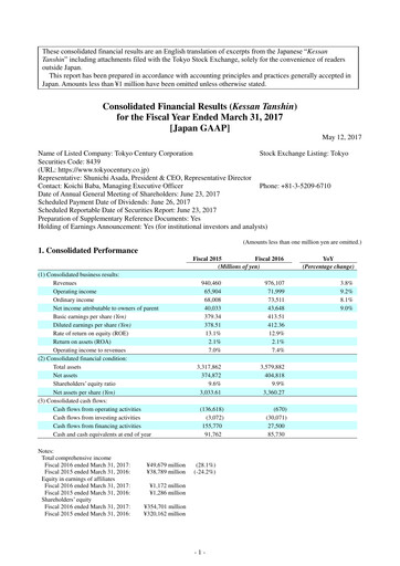 Thumbnail Tokyo Century Financial Statement 2017