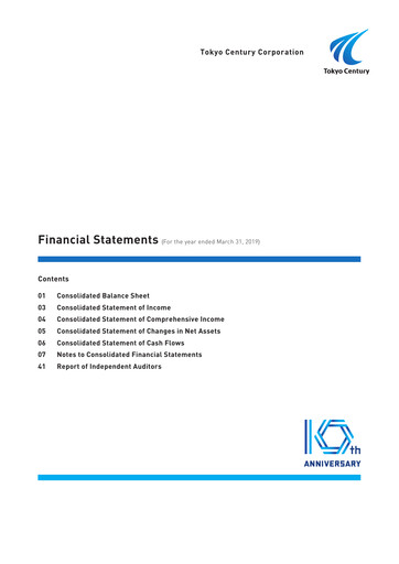 Thumbnail Tokyo Century Financial Statement 2019