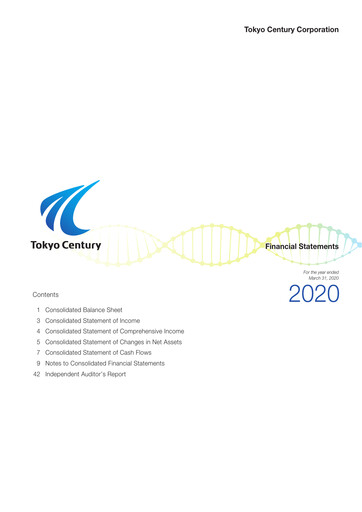 Thumbnail Tokyo Century Financial Statement 2020