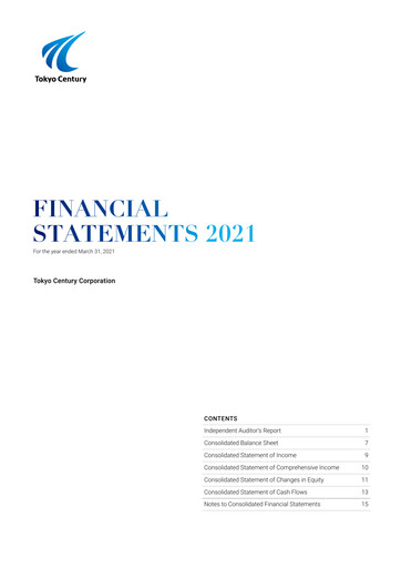 Thumbnail Tokyo Century Financial Statement 2021