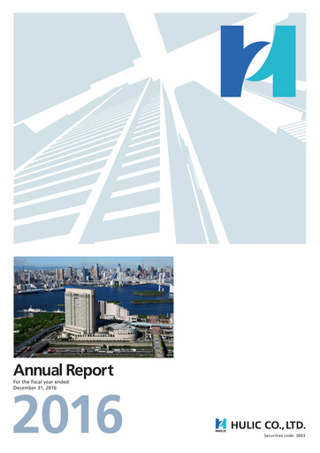 Thumbnail Hulic Annual Report 2016