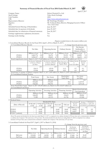 Thumbnail Sekisui Chemical
 Financial Statement fy2016
