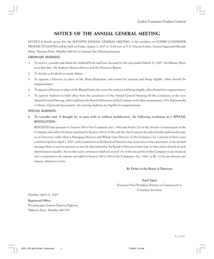 Thumbnail Godrej Annual Report 2006-2007