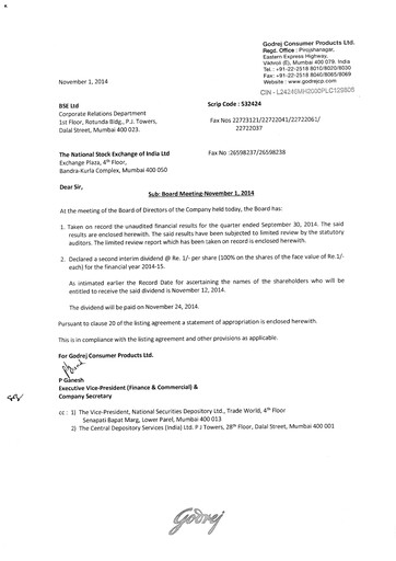 Thumbnail Godrej Quarterly Report 2014-q2