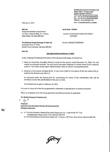 Thumbnail Godrej Quarterly Report 2014-q3