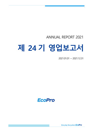 Miniature Ecopro Rapport annuel 2021