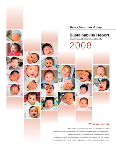 Vorschaubild Daiwa Securities Group

 Nachhaltigkeitsbericht 2008