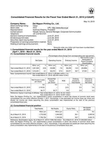 Thumbnail Dai Nippon Printing Financial Report 2018
