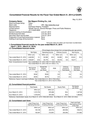 Thumbnail Dai Nippon Printing Financial Statement fy2014