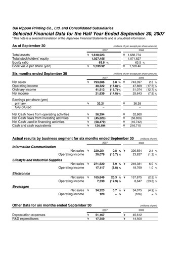 Thumbnail Dai Nippon Printing Half-year Report 2007-h1
