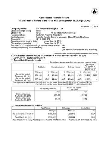Thumbnail Dai Nippon Printing Half-year Report 2019-h1