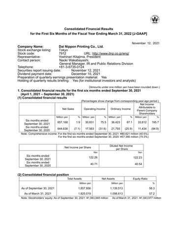 Thumbnail Dai Nippon Printing Half-year Report 2021-h1