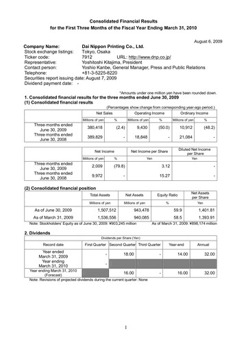 Thumbnail Dai Nippon Printing Quarterly Report 2009-q1