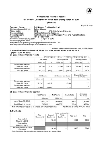 Thumbnail Dai Nippon Printing Quarterly Report 2010-q1