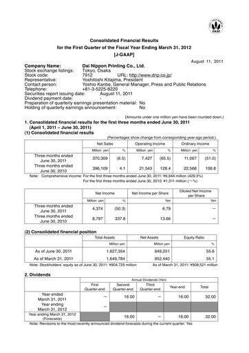 Thumbnail Dai Nippon Printing Quarterly Report 2011-q1