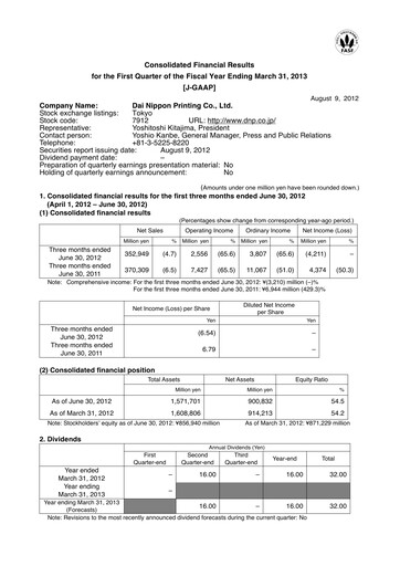 Thumbnail Dai Nippon Printing Quarterly Report 2012-q1