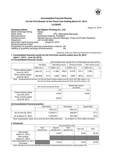 Thumbnail Dai Nippon Printing Quarterly Report 2013-q1