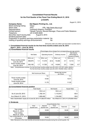 Thumbnail Dai Nippon Printing Quarterly Report 2015-q1