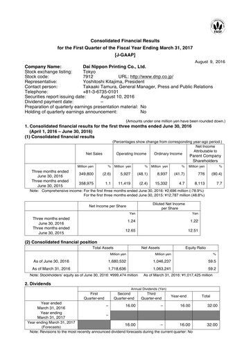 Thumbnail Dai Nippon Printing Quarterly Report 2016-q1
