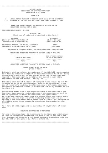 Thumbnail Autodesk Financial Report 1995