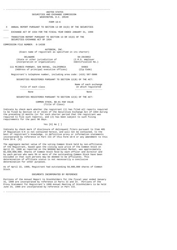 Thumbnail Autodesk Financial Report 1999