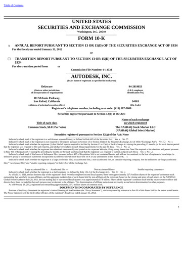 Thumbnail Autodesk Financial Report 2012