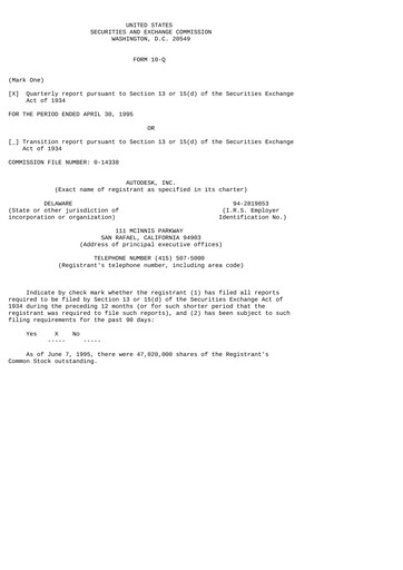 Thumbnail Autodesk Quarterly Report 1996-q1