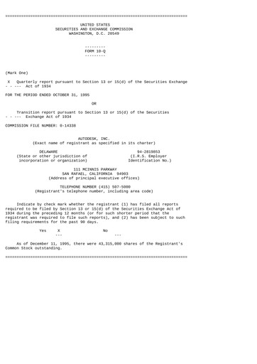 Thumbnail Autodesk Quarterly Report 1996-q3
