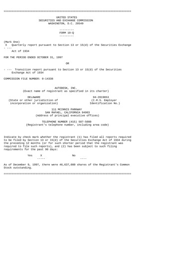 Thumbnail Autodesk Quarterly Report 1998-q3