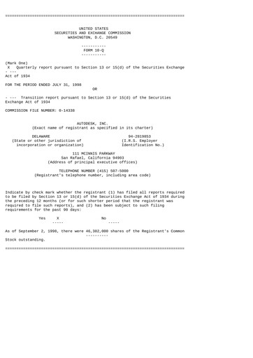 Thumbnail Autodesk Quarterly Report 1999-q2